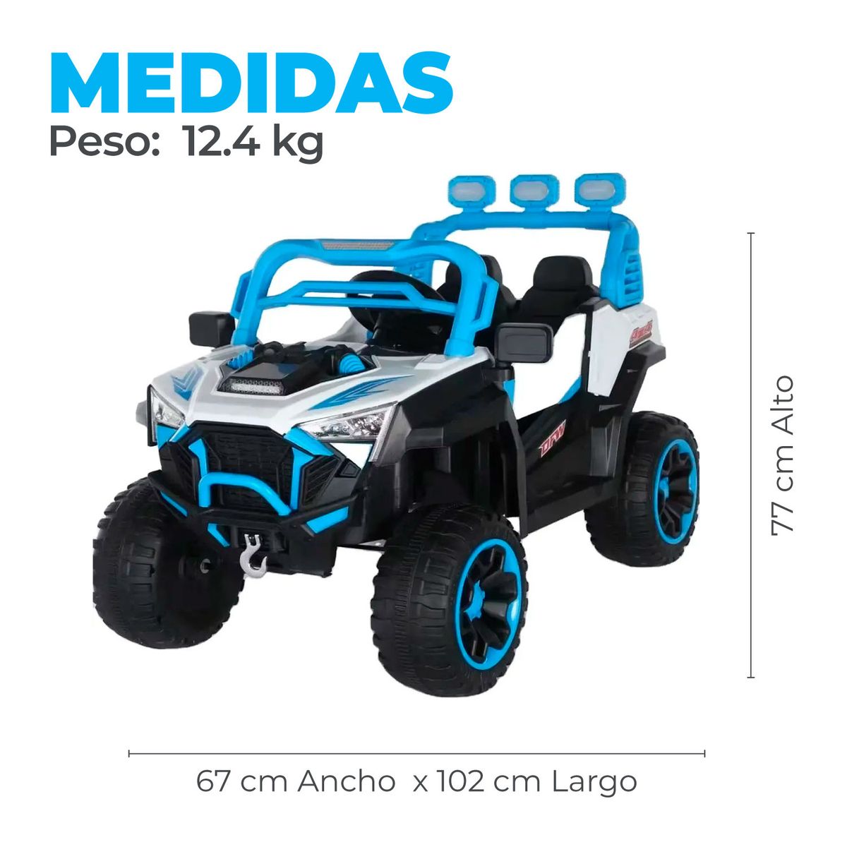 ALPHA - Jeep Eléctrico Infantil 4x4 Con Luces Led Sonido y Control