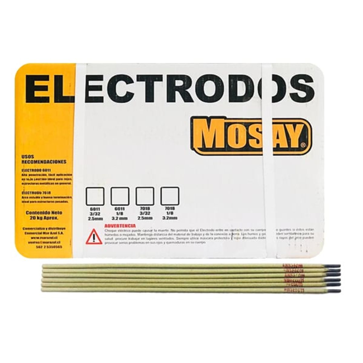 MOSAY - SOLDADURA ELECTRICA PUNTO AZUL 6011 18 1KG MOSAY