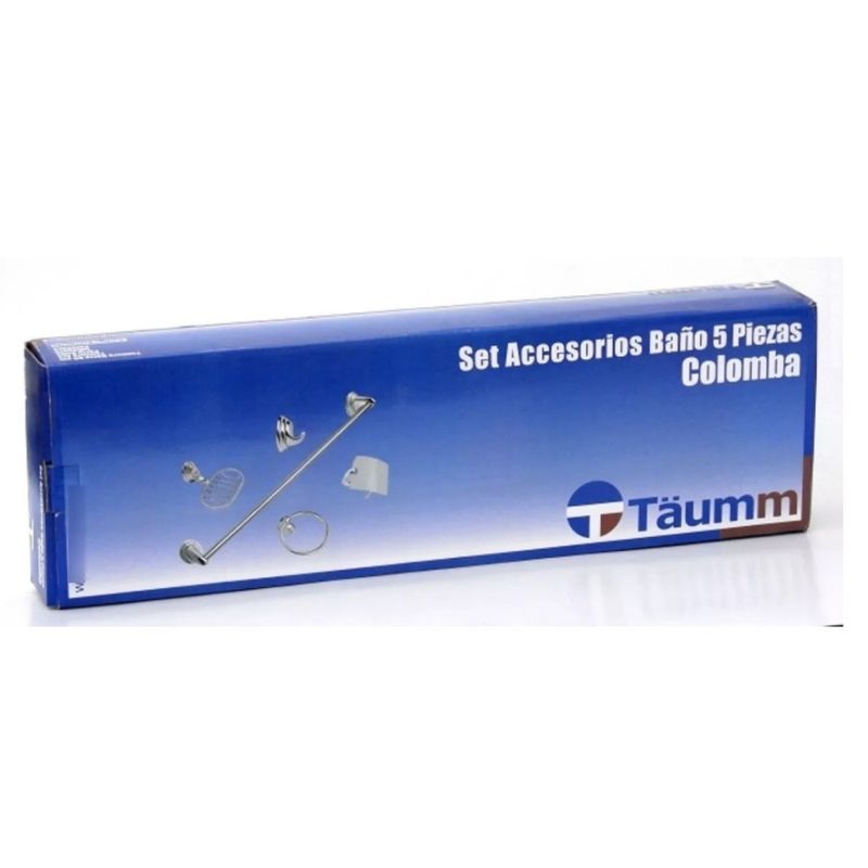 TAUMM - JGO ACCESORIOS DE BAÑO 5PZS METALICO TAUMM