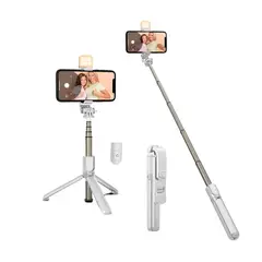GENERICO - Tripode Palo Selfie Con Bluetooth Estabilizador Con Luz Led
