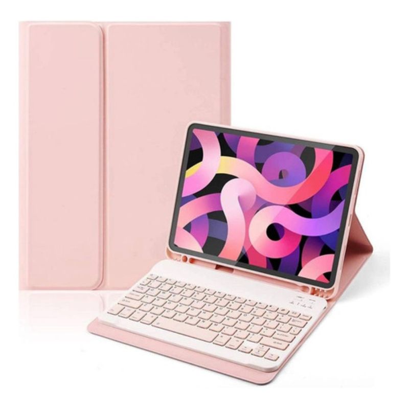 GENERICO - Funda Con Teclado Rosado Para iPad A16 11th Gene Español