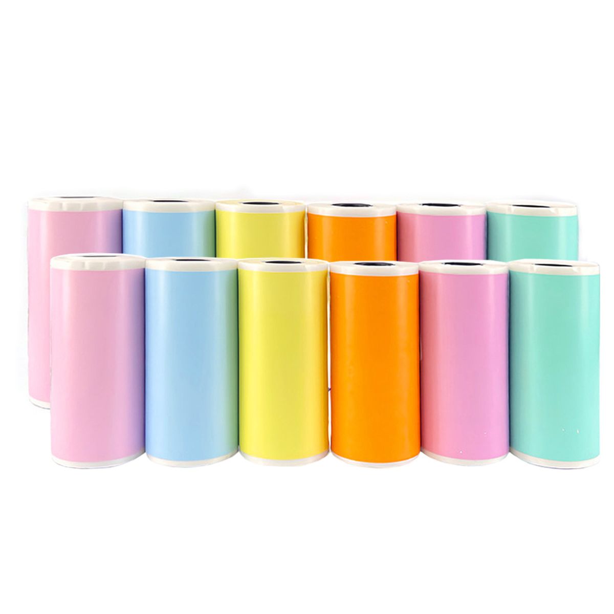 GENERICO - 12 Rollos Térmicos Etiqueta Adhesivo Mini Impresora 57x30mm