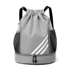 GENERICO - Mochila De Baloncesto Bolso Con Cordón Bolsa De Equitación GRIS