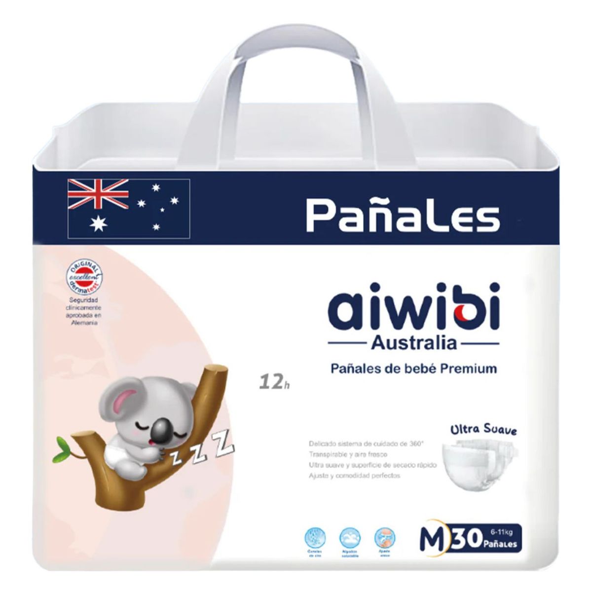 GENERICO - Pañales Premium Aiwibi Ultra Suave M 30 Und
