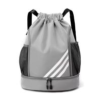 Mochila De Baloncesto Bolso Con Cordón Bolsa De Equitación GRIS