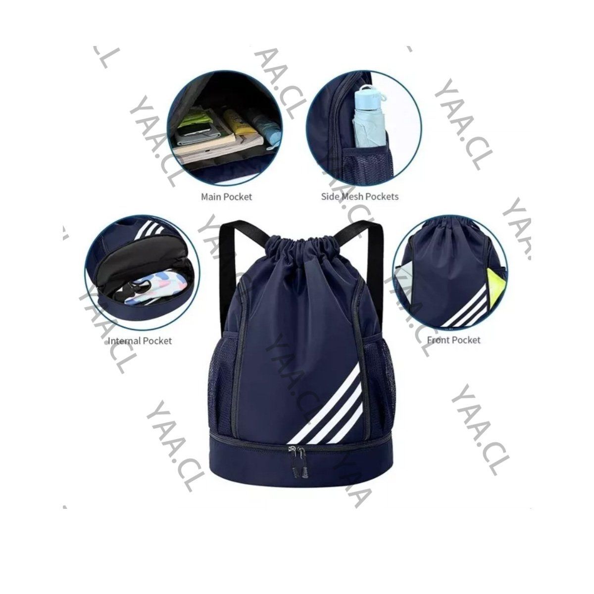 GENERICO - Mochila De Baloncesto Bolso Con Cordón Bolsa De Equitación NARANJA