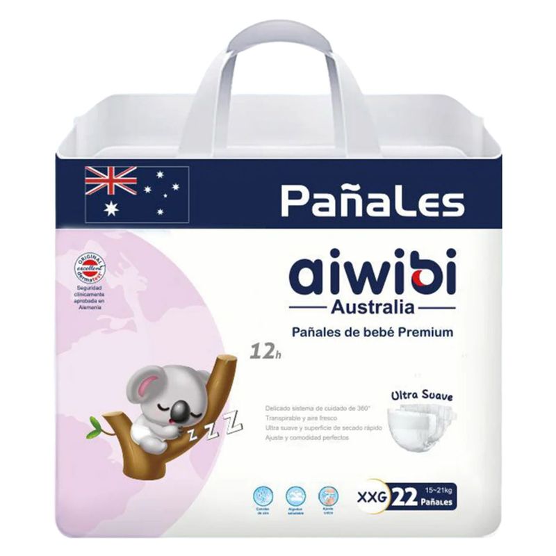 GENERICO - Pañales Premium Aiwibi Ultra Suave Xxg 22 Und