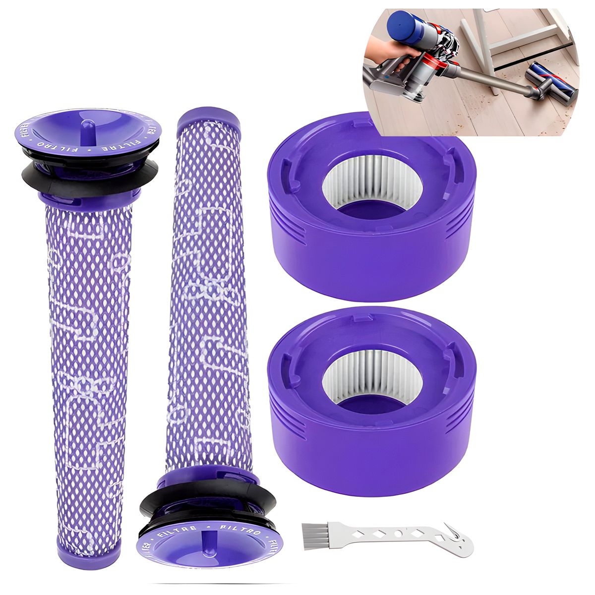 GENERICO - Filtro Repuesto Apto para Aspiradora Dyson V6 V7 V8 V10 V11 V15