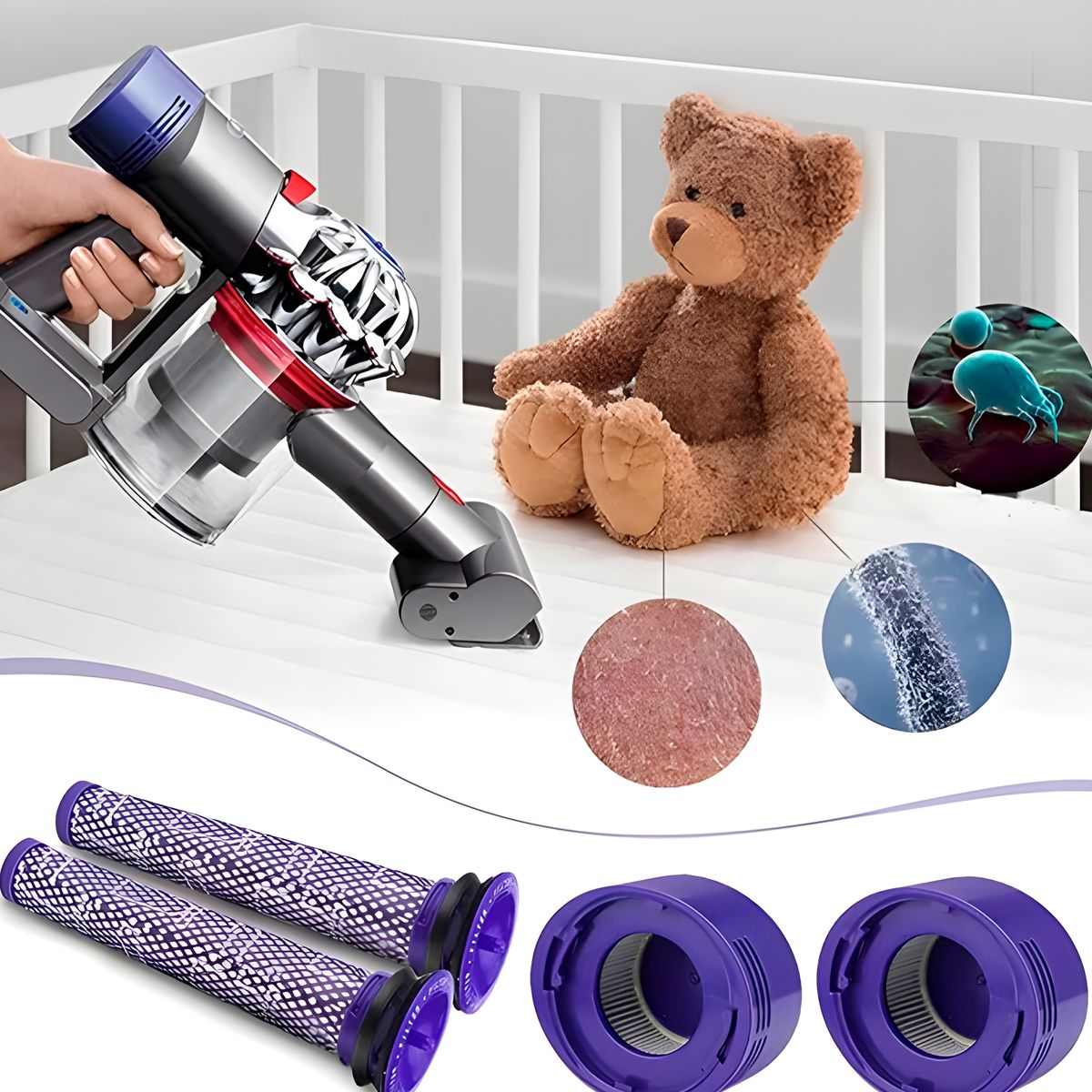 GENERICO - Filtro Repuesto Apto para Aspiradora Dyson V6 V7 V8 V10 V11 V15