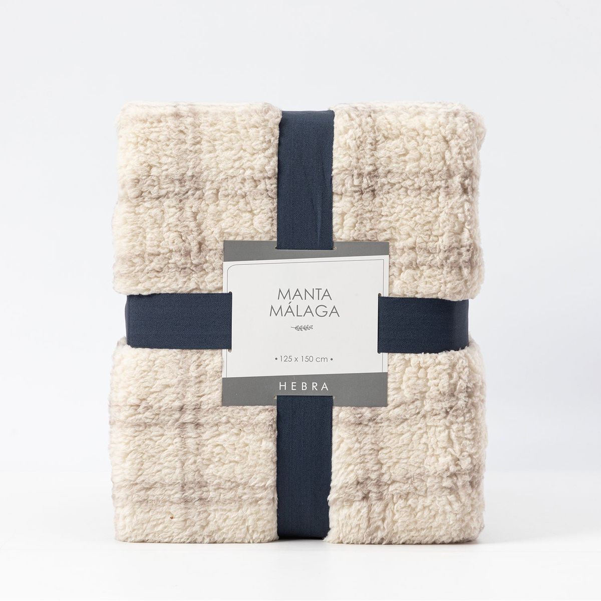 HEBRA - Manta Sherpa 125X150 Malaga Gris/Crudo