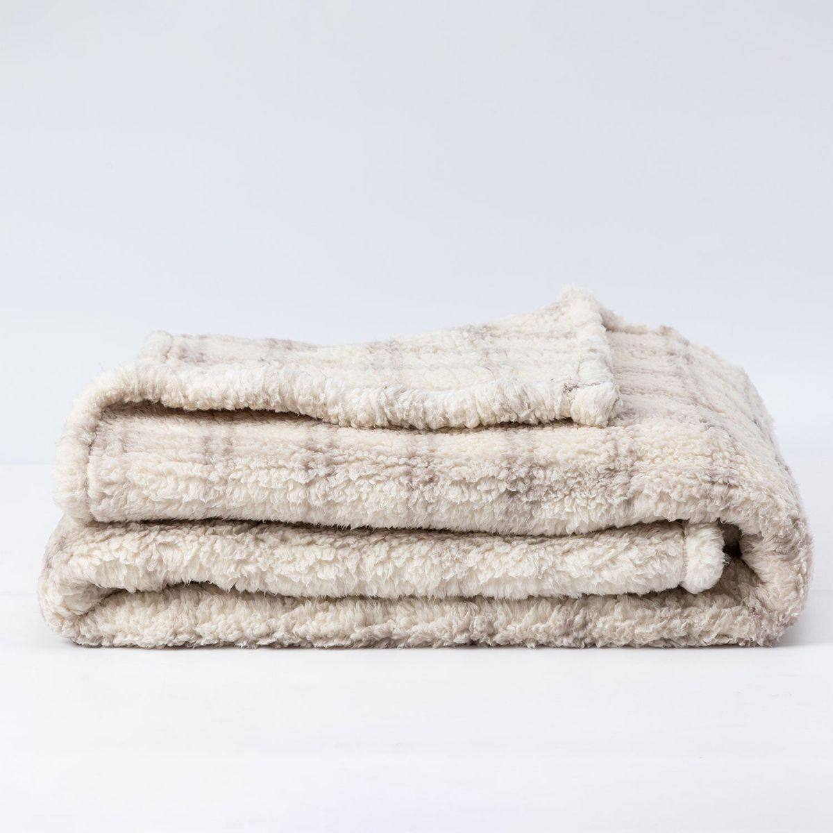 HEBRA - Manta Sherpa 125X150 Malaga Gris/Crudo