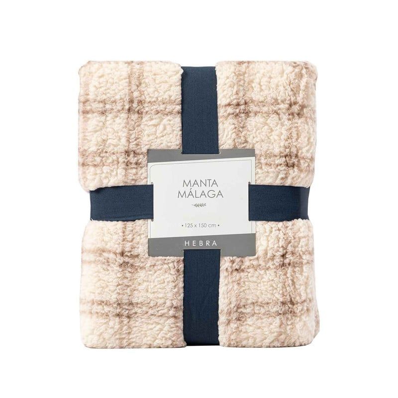 HEBRA - Manta Sherpa 125X150 Malaga Café Crudo