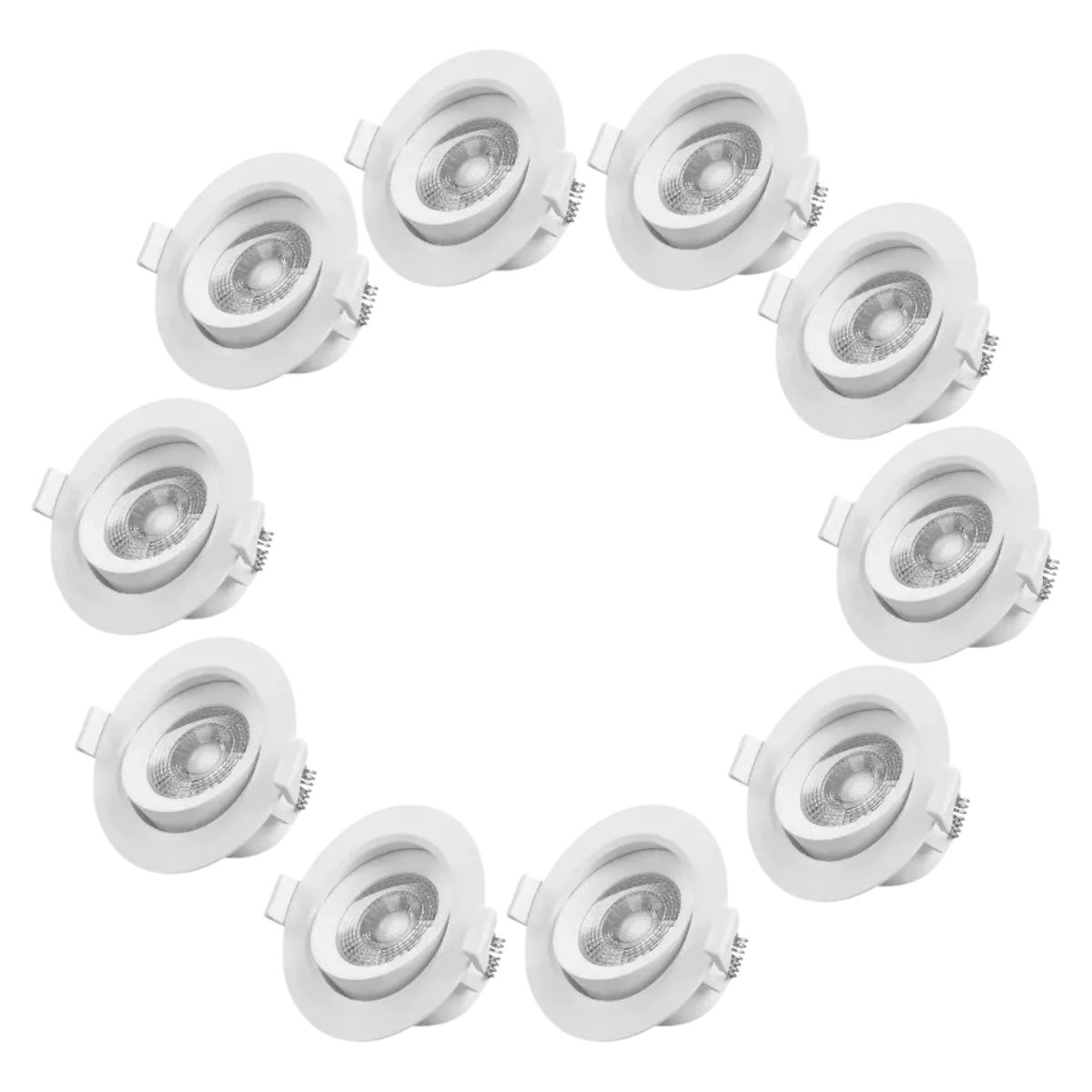 WANT - 10 Focos Spot Led Redondo Embutido 6.5W 6500K Luz Fría