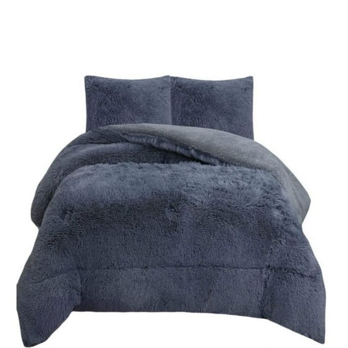 GENERICO - Cobertor o plumon peludo de hermoso color liso con chiporro king TF.