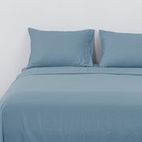 Sabanas Microfibra 2 Plazas Lisa Azul