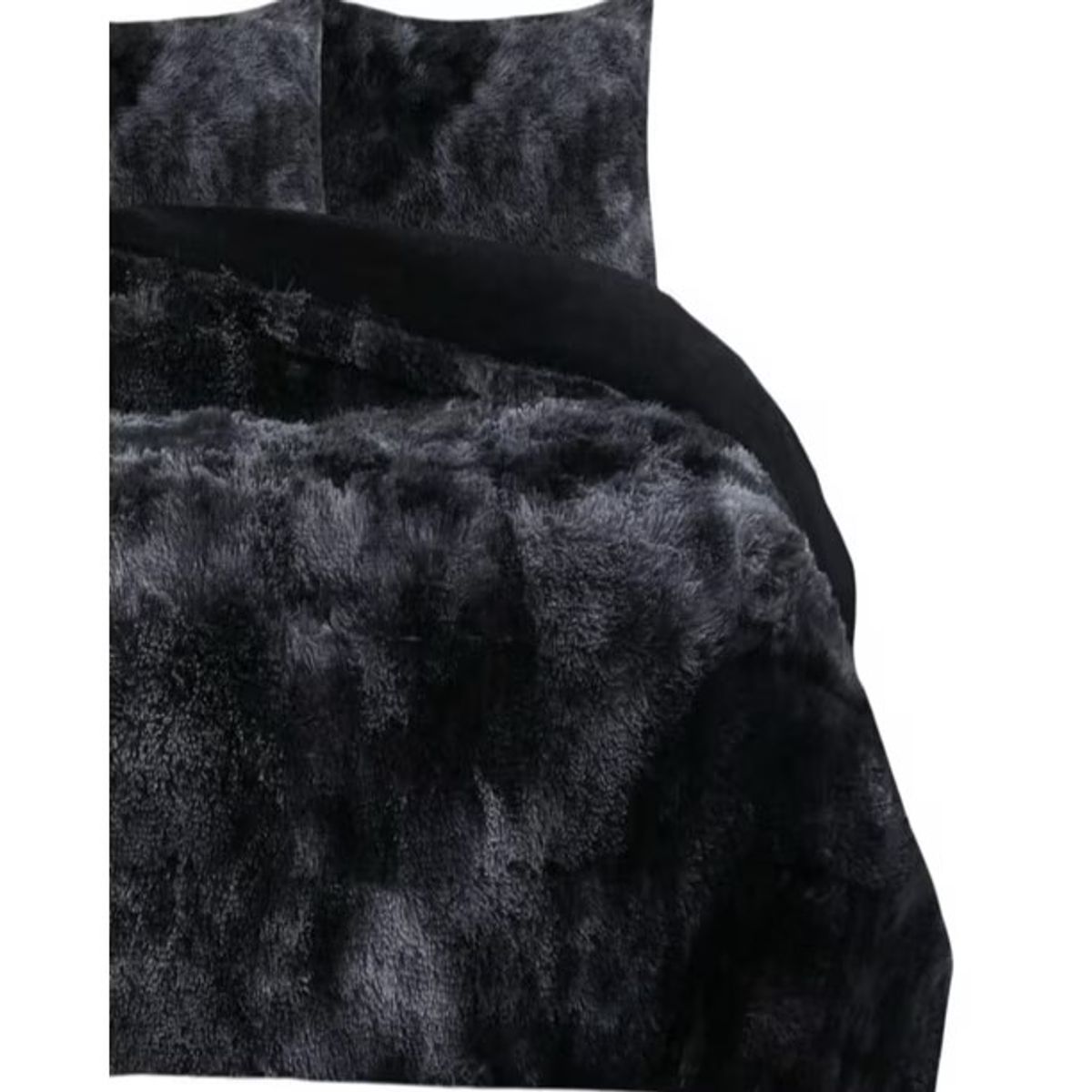 GENERICO - Cobertor o plumon peludo con diseño jaspeado y chiporro 1.5 plaza TF