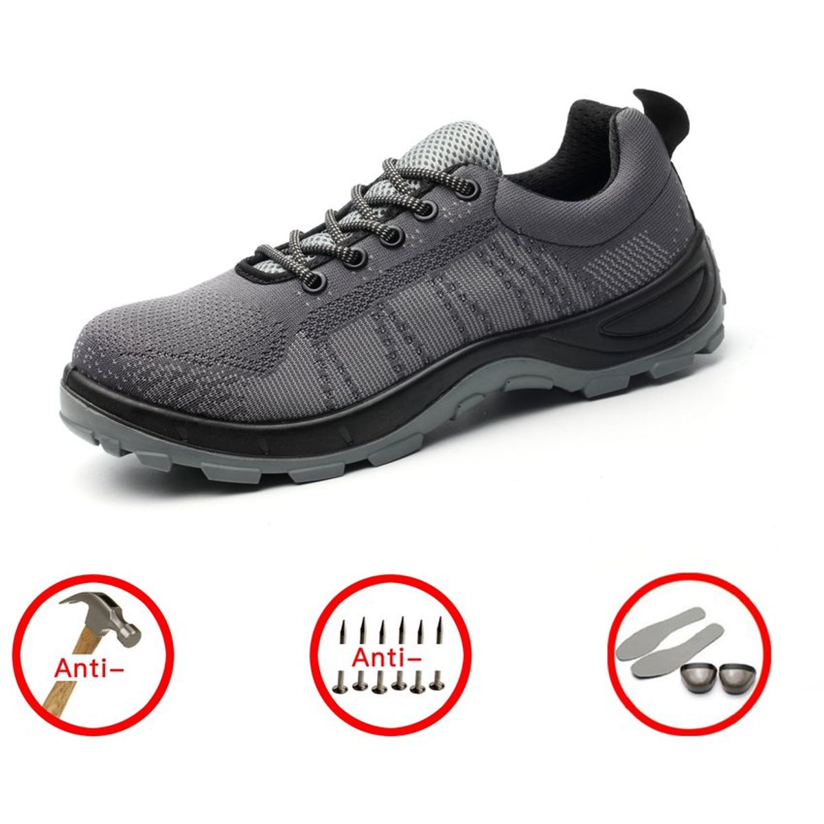 TIOZONEY - Zapatos Trabajo Zapatillas Seguridad Puntera de Acero Respirable