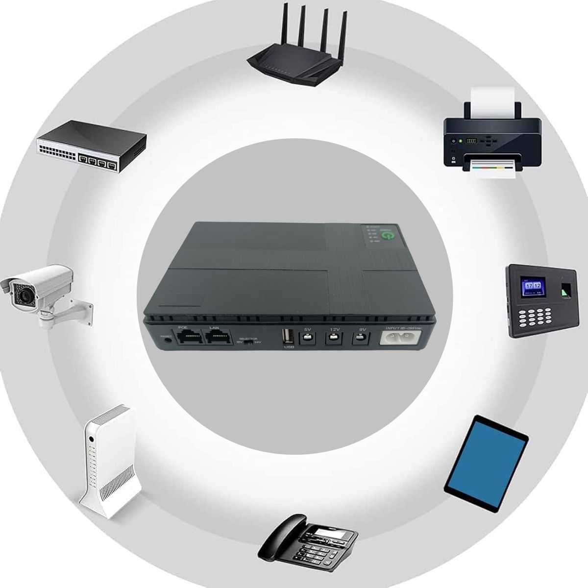 GENERICO - Mini Ups Portatil Dc Router Modem Usb 5v 9v 12v Poe 10400mah