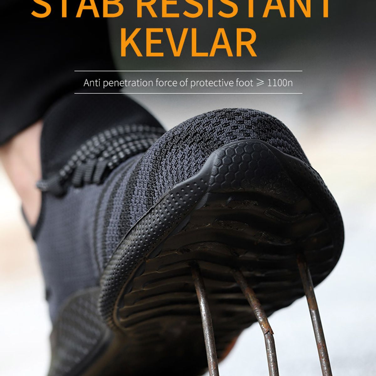 TIOZONEY - Zapatos De Seguridad Transpirables A Prueba De Golpes - Negro