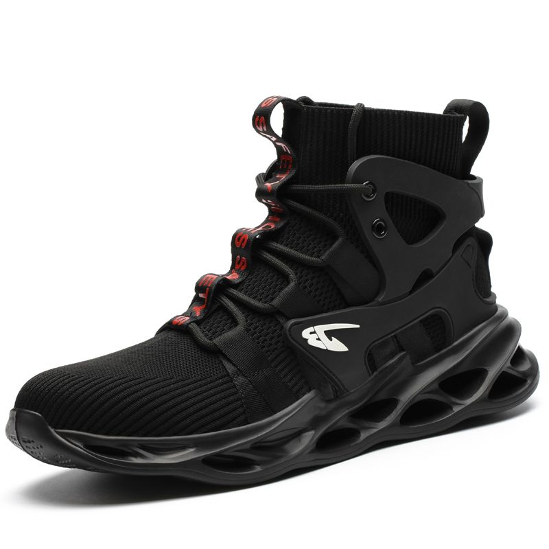TIOZONEY - Zapatos De Seguridad Transpirables A Prueba De Golpes - Negro.