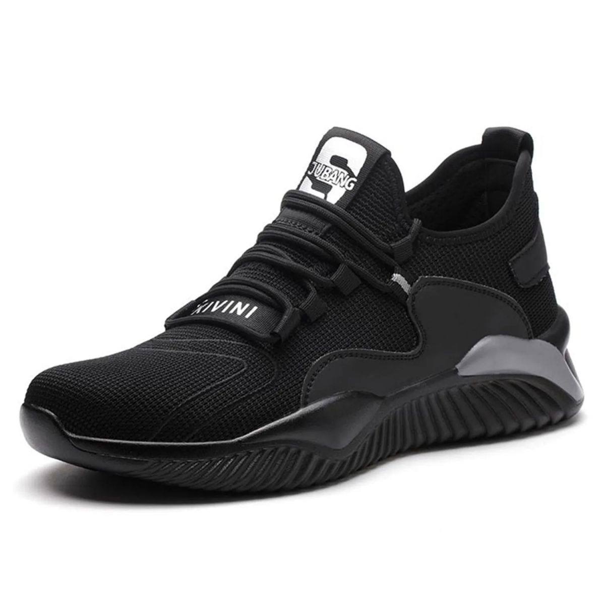 TIOZONEY - Zapatos De Seguridad Transpirables A Prueba De Golpes - Negro y Gris