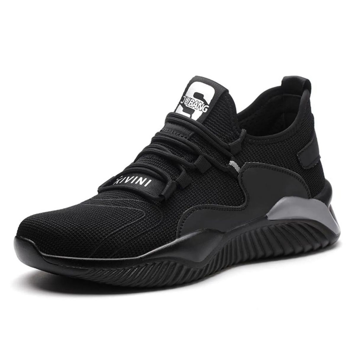 TIOZONEY - Zapatos De Seguridad Transpirables A Prueba De Golpes - Negro y Gris