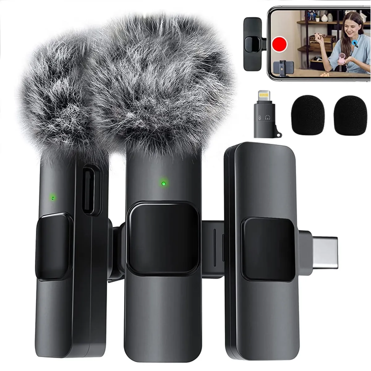 TIOZONEY - Micrófono Inalámbrico para Celular para iPhoneiPadAndroid