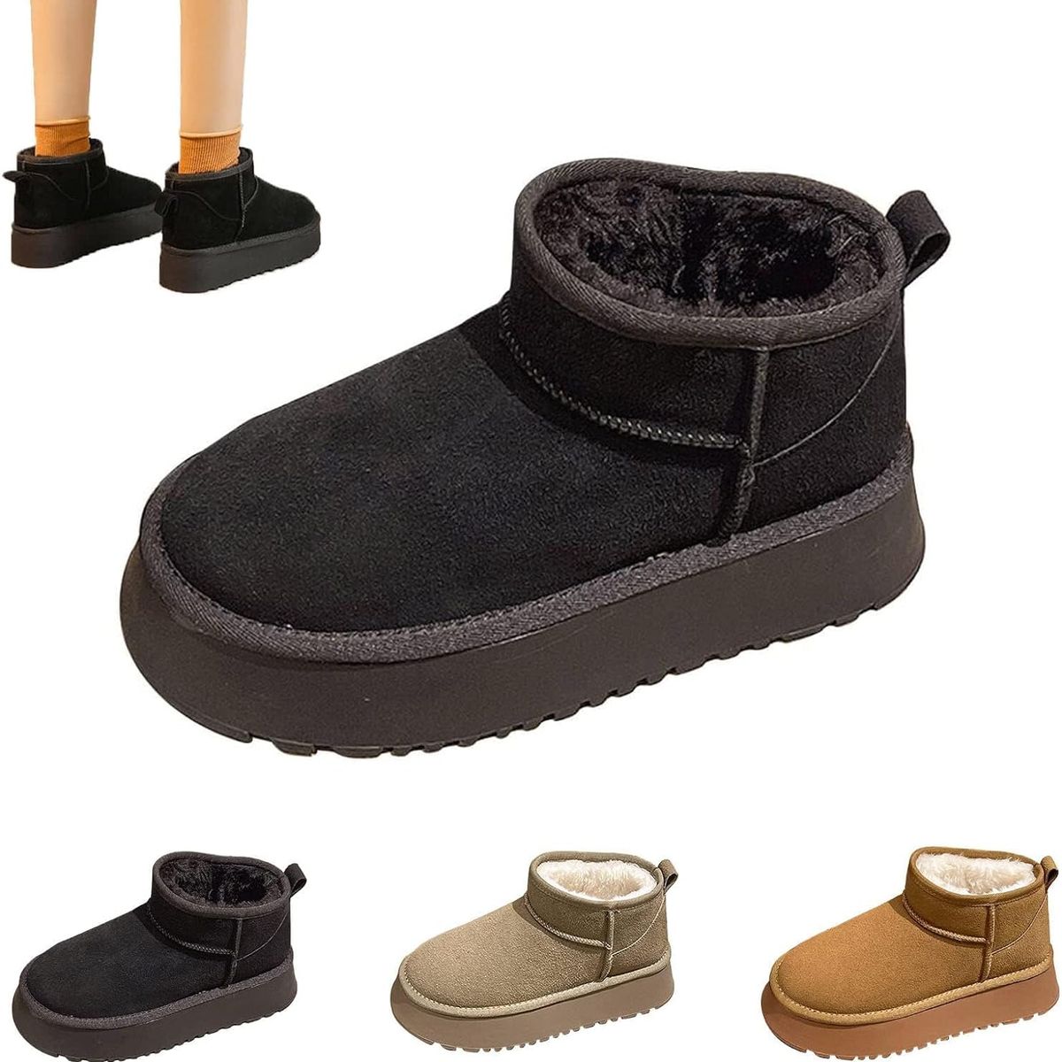 TIOZONEY - Engrosar las botas de nieve - Negro