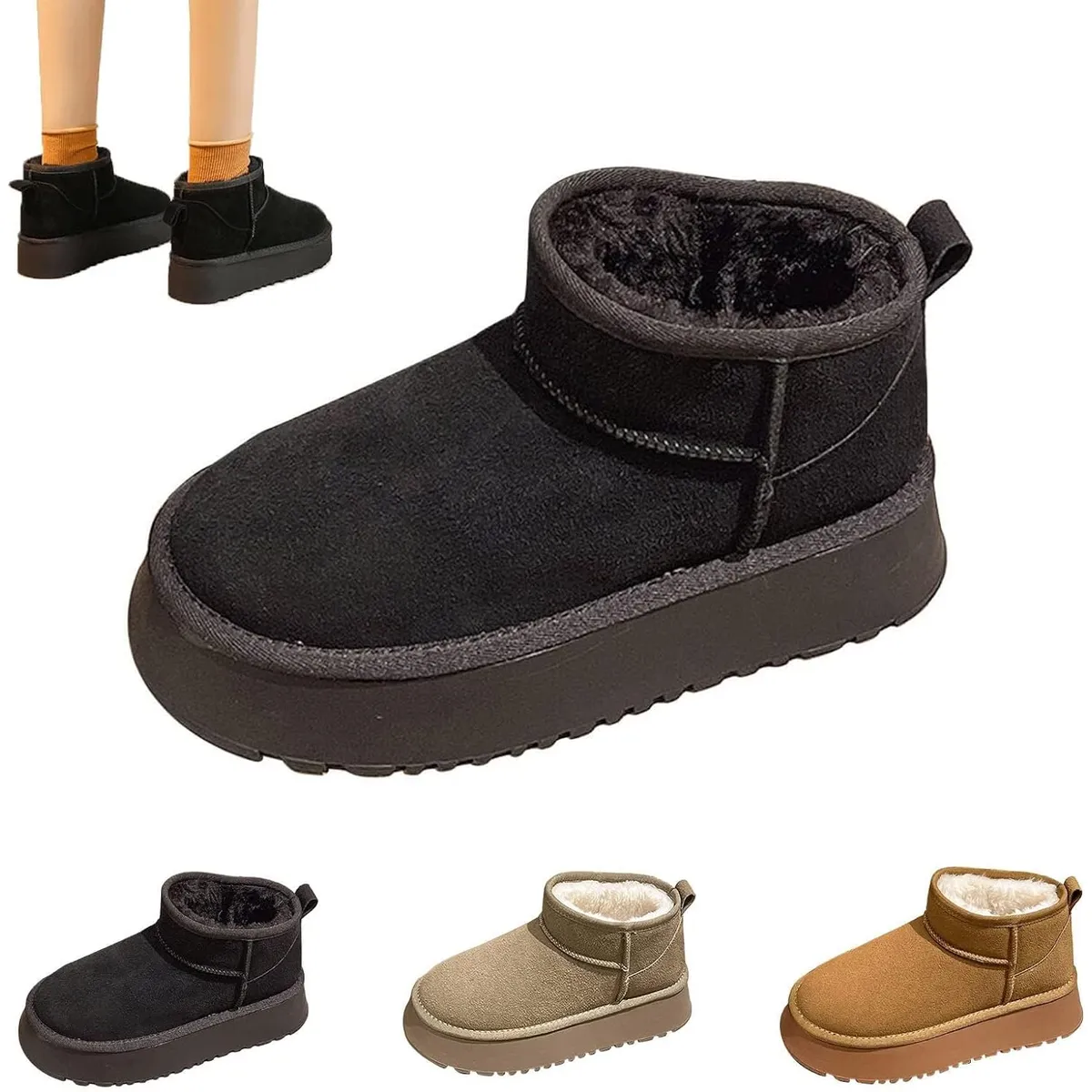 TIOZONEY - Engrosar las botas de nieve - Negro