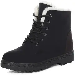 TIOZONEY - Botas planas de algodón - Negro.