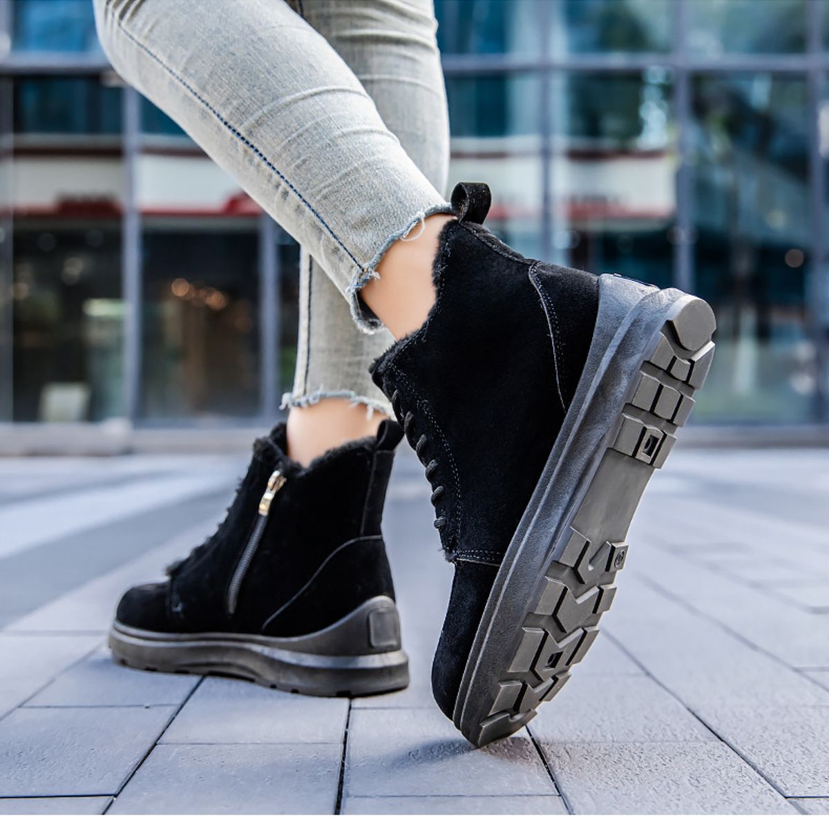 TIOZONEY - Botas para Mujer Invierno - Negro