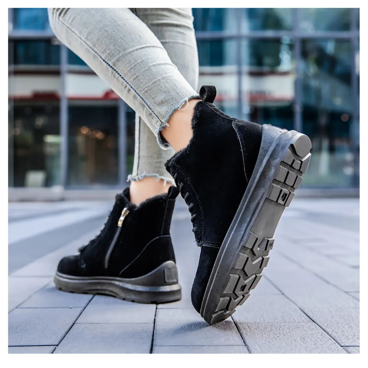TIOZONEY - Botas para Mujer Invierno - Negro