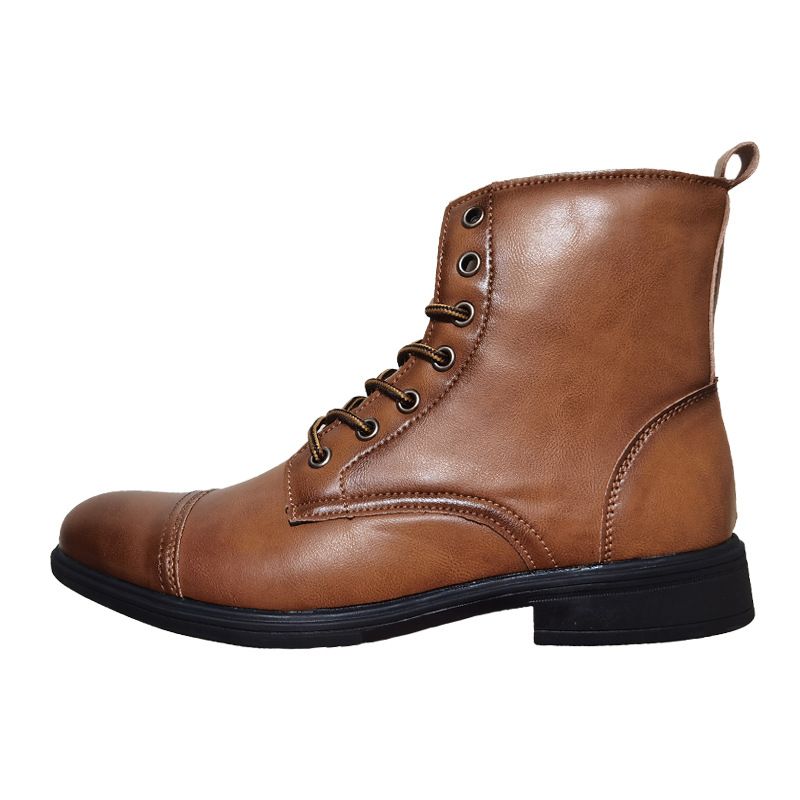 TIOZONEY - Botas Moda Puntera Vintage de PU.