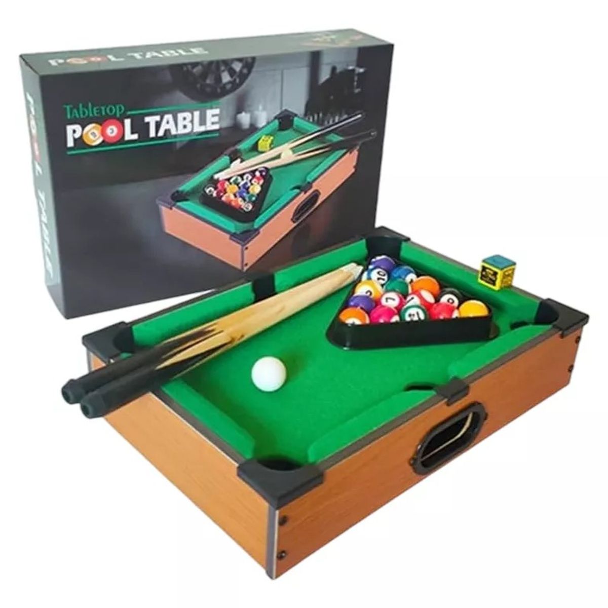 GENERICO - Mini Mesita De Pool 36x24 Cm De Madera Para Niños