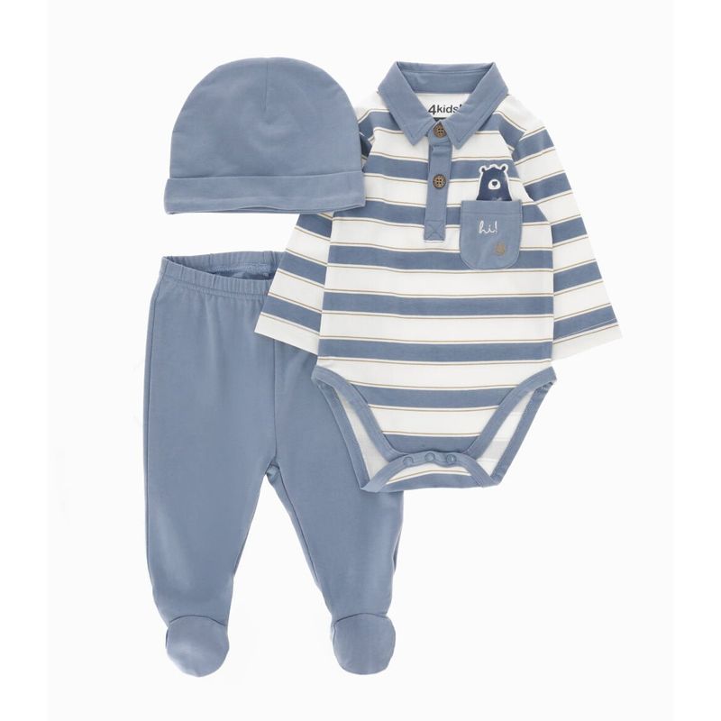 4KIDS - Conjunto recién nacido 3 piezas celeste 4 Kids