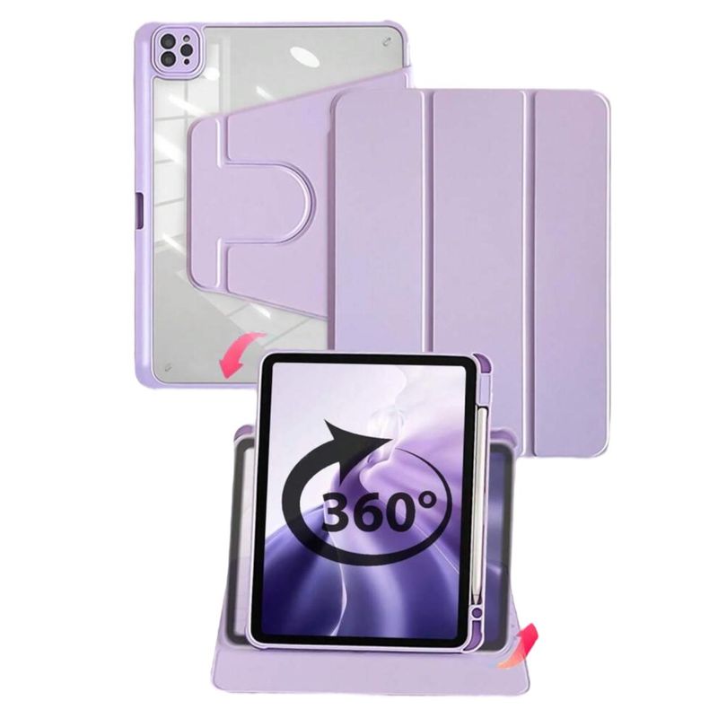 GENERICO - Carcasa Smart Cover Clear 360 Para iPad A16 11th Gene Lila