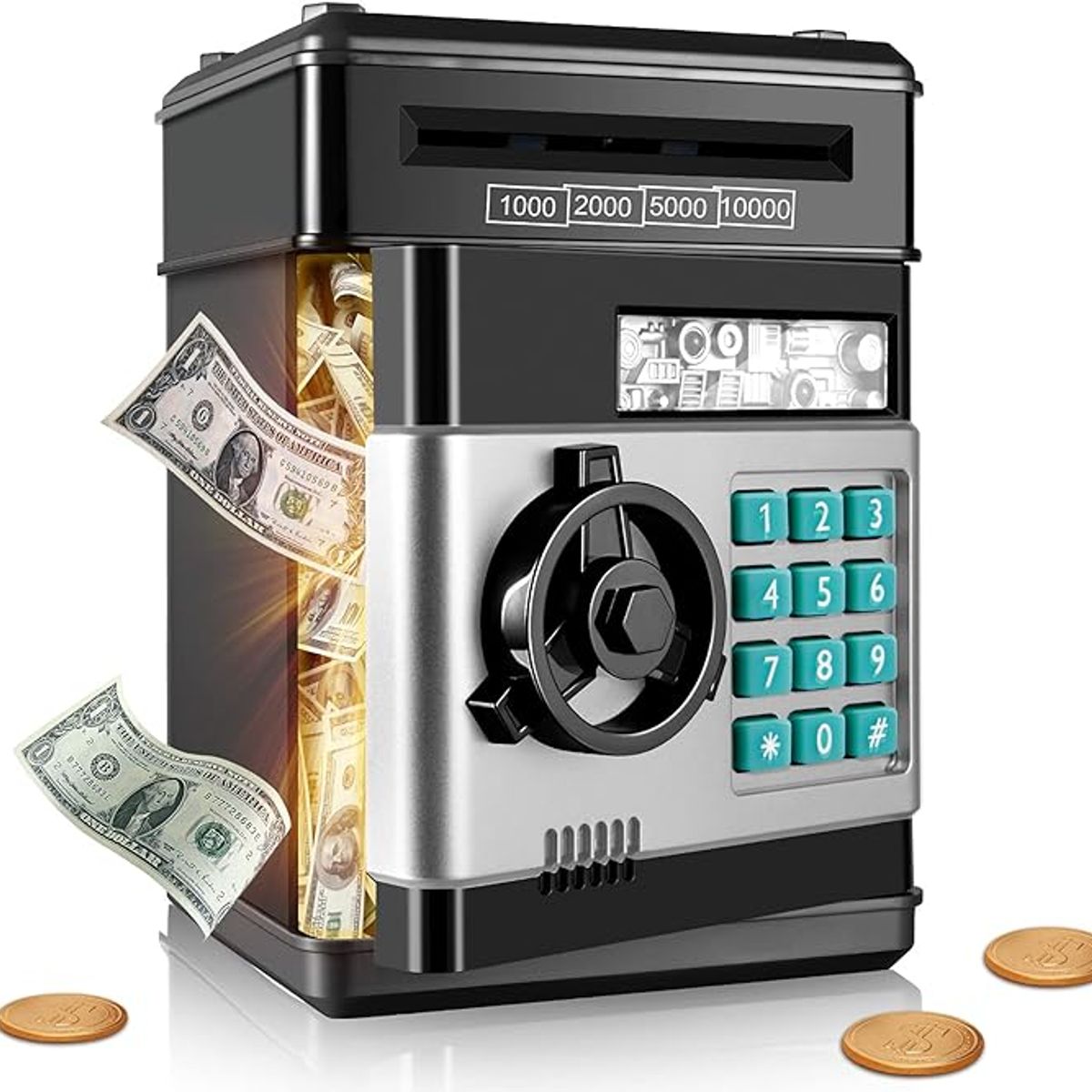 GENERICO - Alcancia Regalo Niño Tipo Caja Fuerte Juguete Electronica