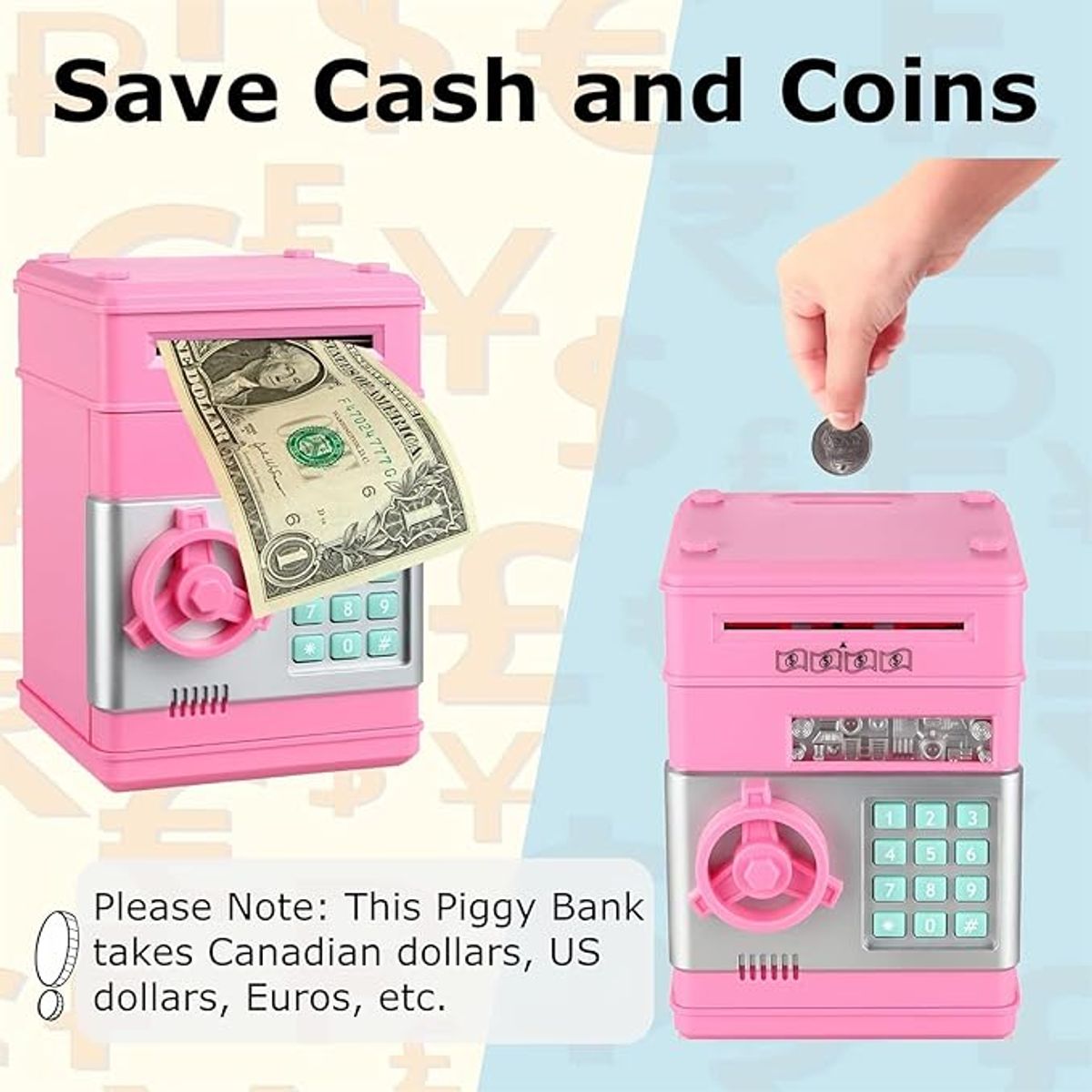 GENERICO - Alcancia Regalo Niña Tipo Caja Fuerte Juguete Electronica