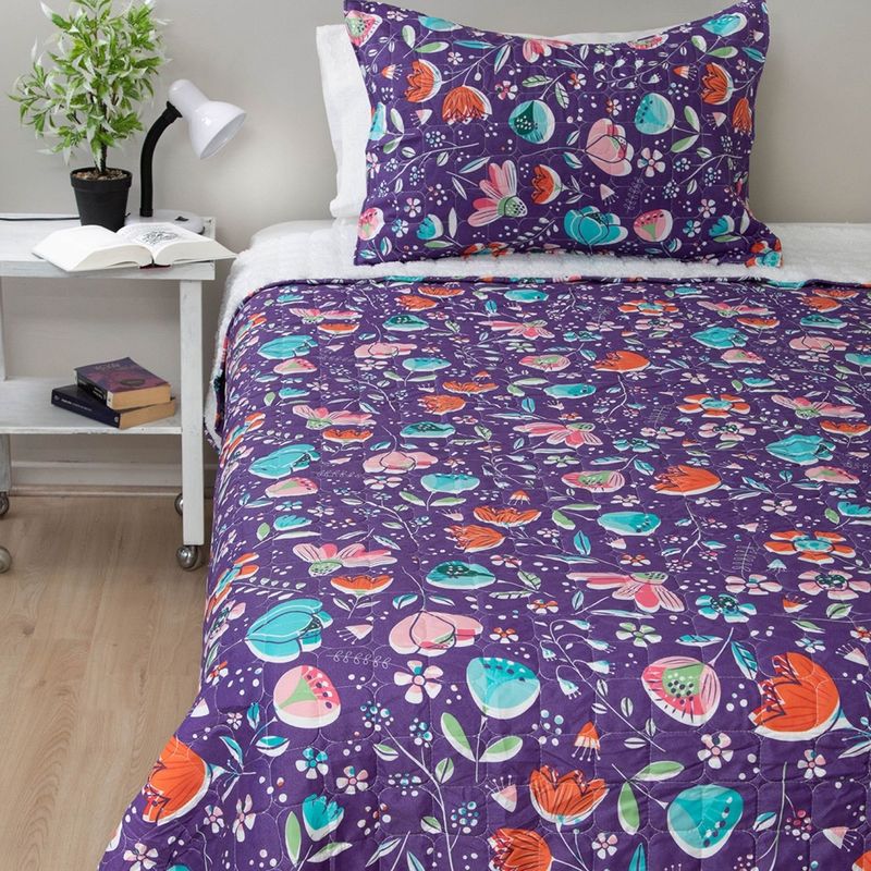 DORAL - Quilt sherpa kids da vinci 15 plazas flores