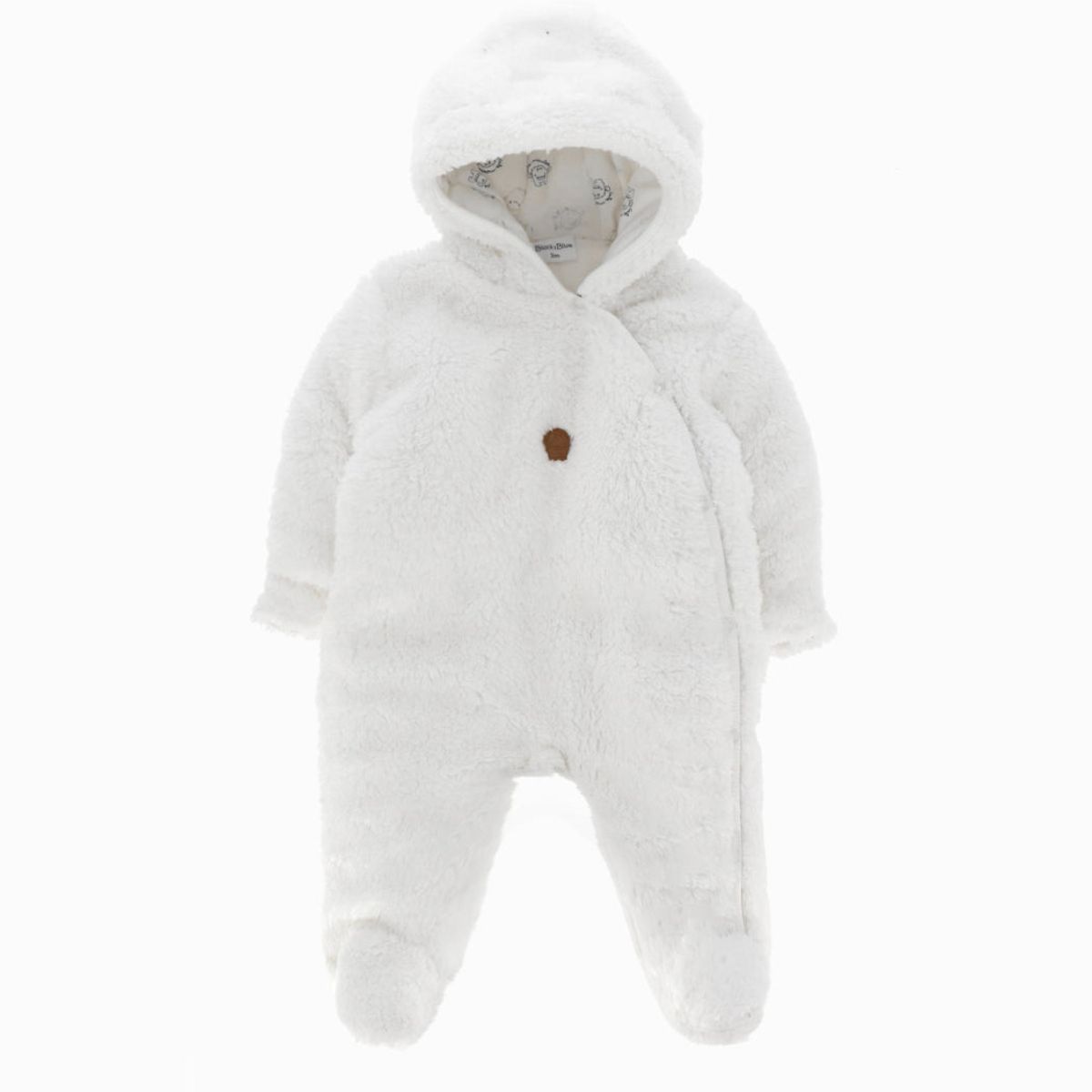 BLACK AND BLUE - Saquito recién nacido con gorro blanco Black and Blue