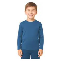 ANDESLAND OUTDOOR APPAREL - Polera Micropolar I Capa Blanford Azul Niños Andesland