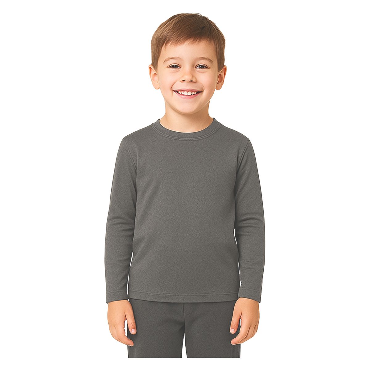 ANDESLAND OUTDOOR APPAREL - Polera Primera Capa Micropolar Blanford Gris Niños