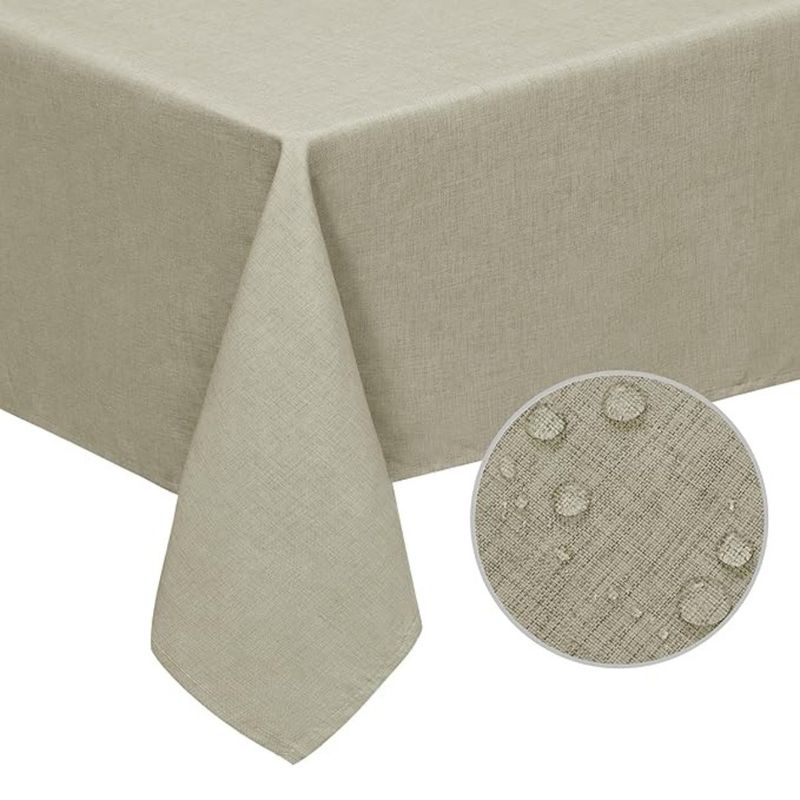 AZ AURAZEUS - Mantel Rectangular Lino Antimanchas 220 x 140 Cm Mesa Beige Az
