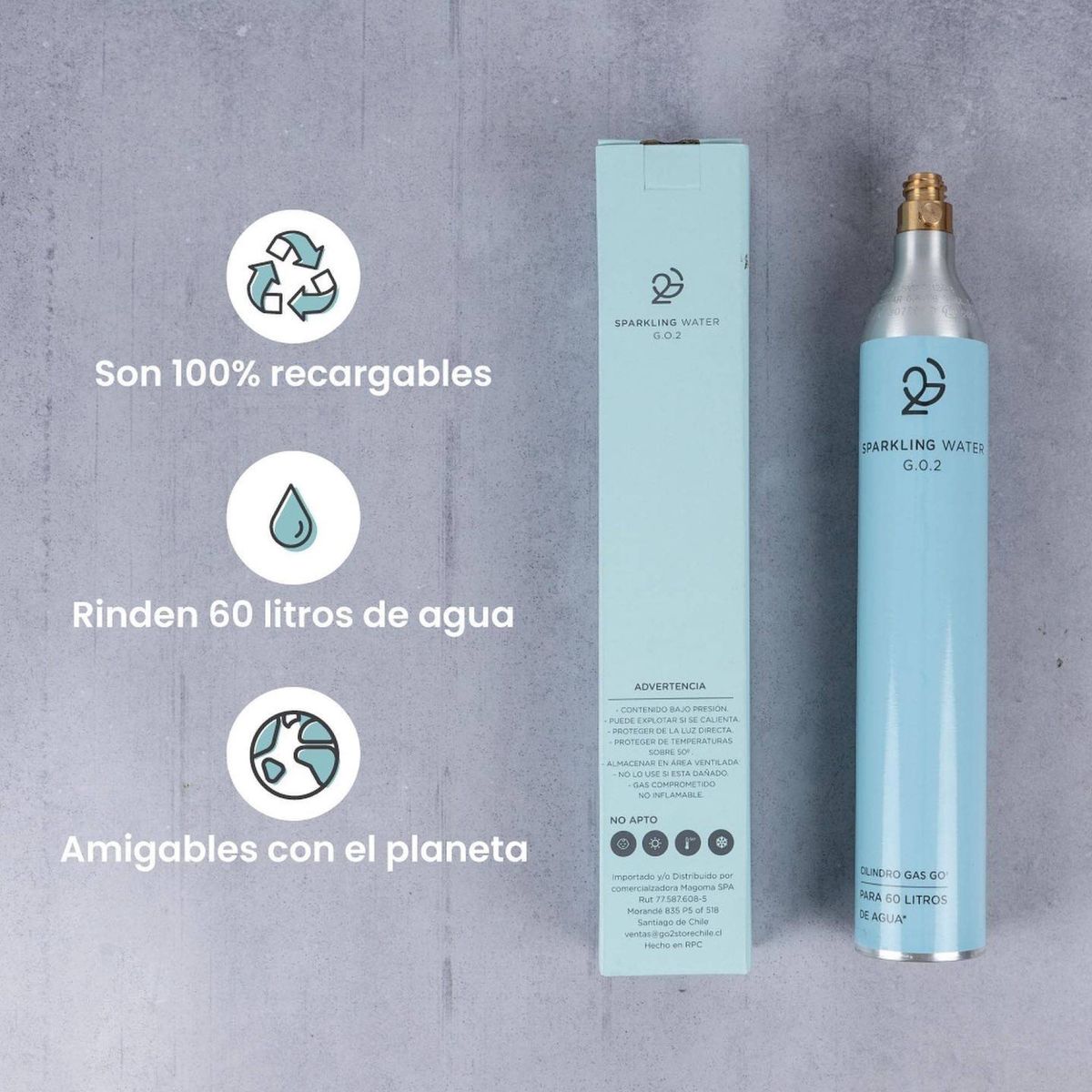 GO2 - Cilindro de CO2 para Maquina Gasificadora