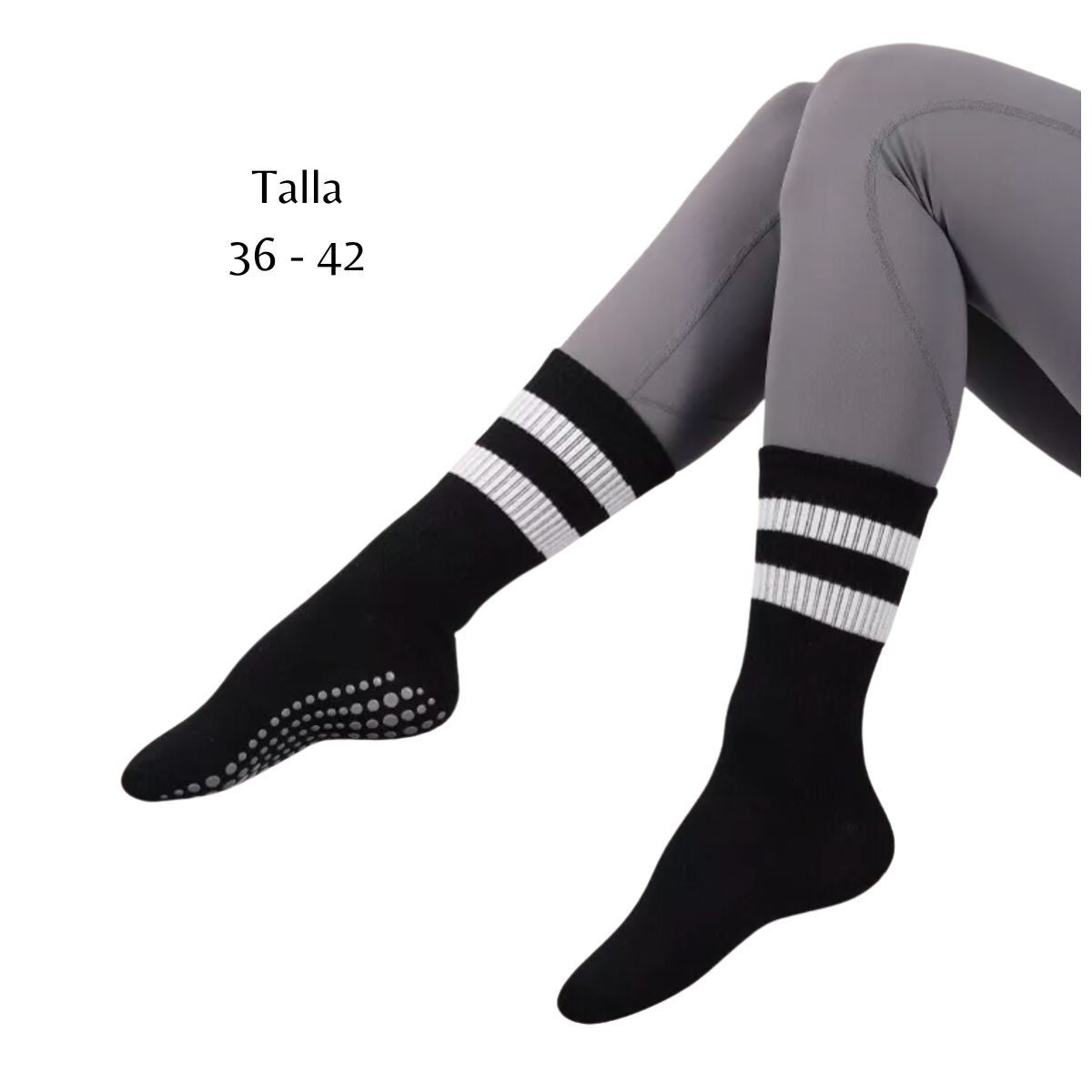 GENERICO - Calcetines Antideslizantes Algodon YOGA PILATES Set 3 Par