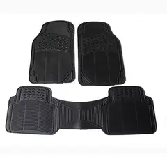 GENERICO - Piso de goma para auto universal set 3 piezas color negro
