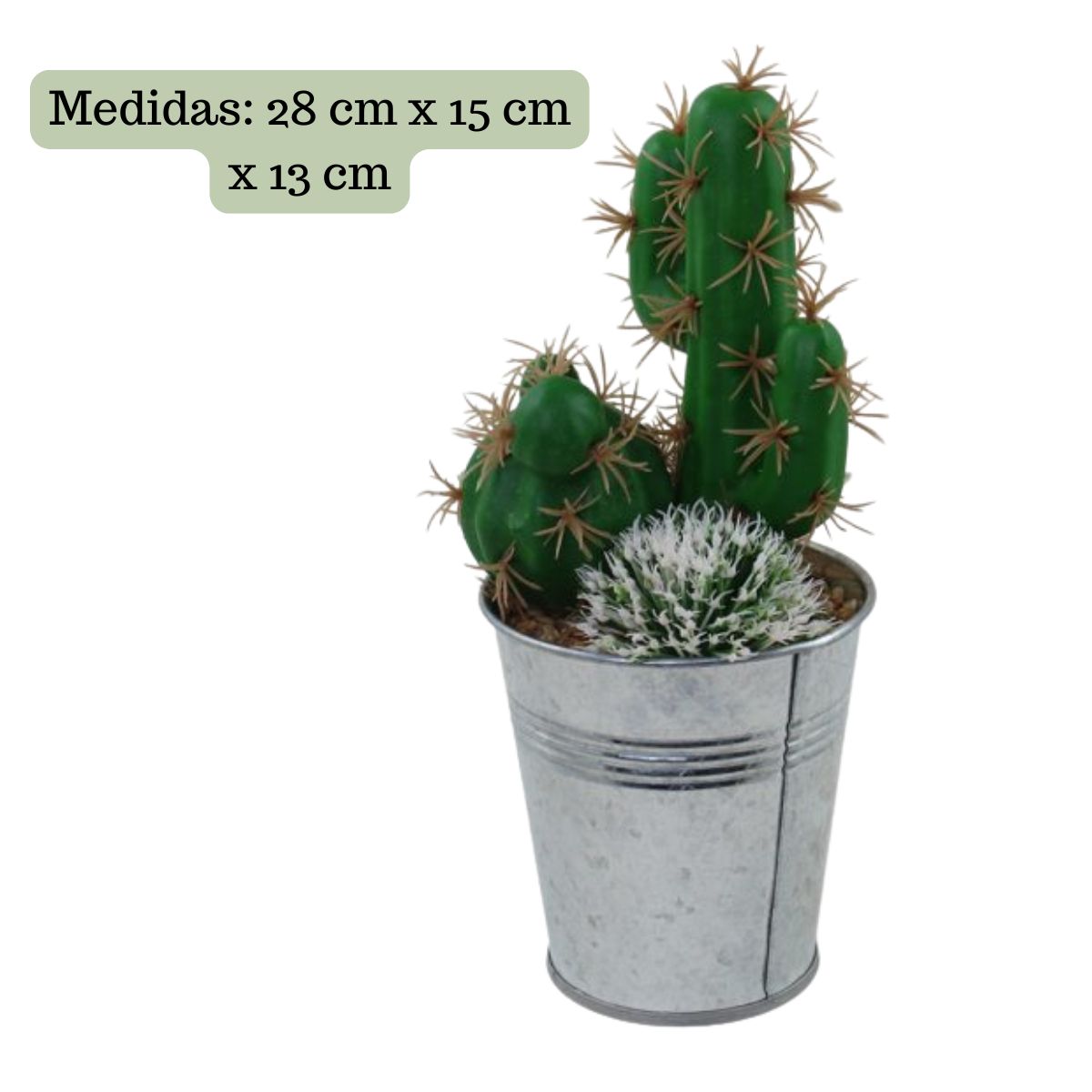 GENERICO - Cactus Artificial Verde Artesanal Hogar Y Decoración