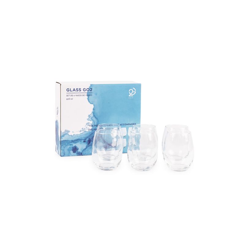 GO2 - Set 6 Vasos de Vidrio 590 Ml GO2