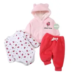 JUMP KIDS - Conjunto 3 piezas Forrado Chinita Rosa para bebés_.