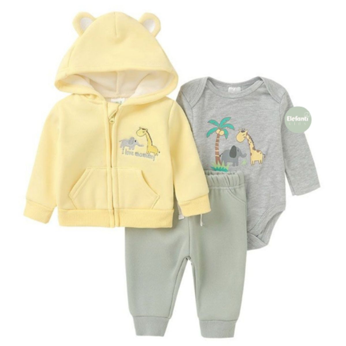 JUMP KIDS - Conjunto 3 piezas Forrado Jirafa Amarillo para bebés